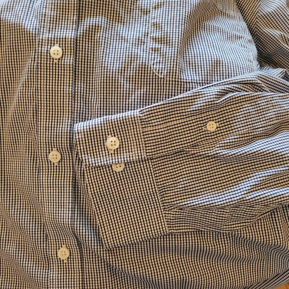 Croft & Barrow Men's Easy Care Classic Fit Dress Shirt XXL 2XL Blue Checkered - Picture 4 of 5